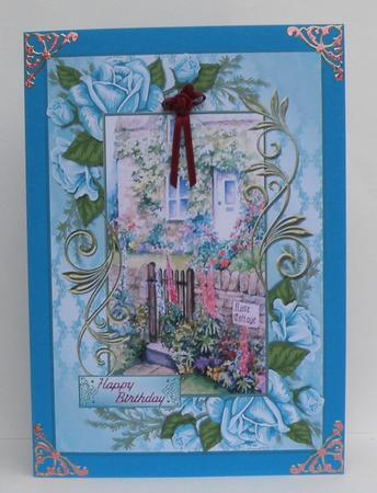 Rose Cottage in Vintage Rose Frame by Suzi Cooper