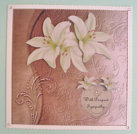 Sympathy Lillies in Cream and Brown by Suzi Cooper