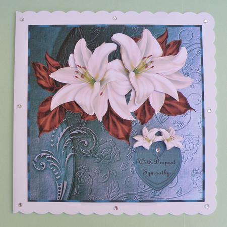 Sympathy Liliies in Brown and Bleu by Suzi Cooper