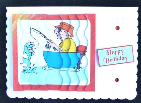 Wavy Side Stacker - Fishing Man by Suzi Cooper