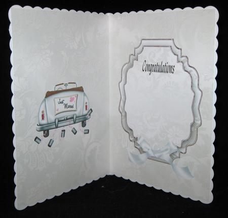 White Wedding Car A5 Portrait Insert by Suzi Cooper