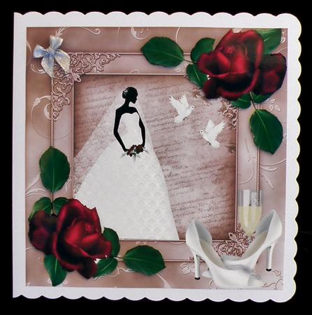 Beautiful Roses & Lace Silhouette Bride + Decoupage by Suzi Cooper