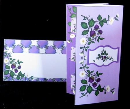 Double Pop Out Card - Purple Strawberries by Suzi Cooper