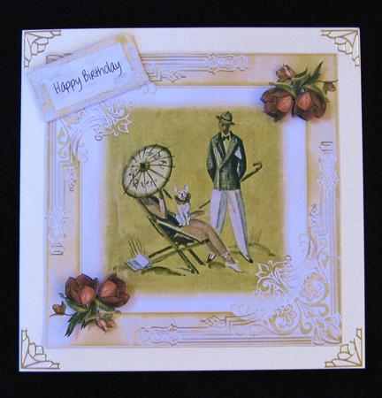Oriental Art Deco Style 8x8 Card Topper by Suzi Cooper