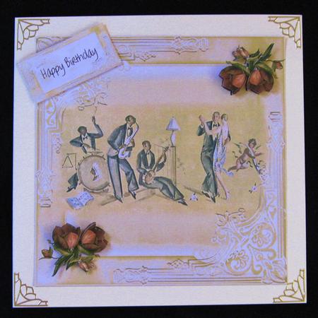 Art Deco Style 8x8 the Band Card Topper by Suzi Cooper