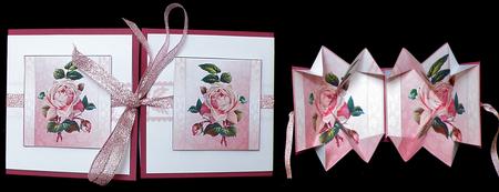 Exploding Card - Vintage Pink Rose by Suzi Cooper