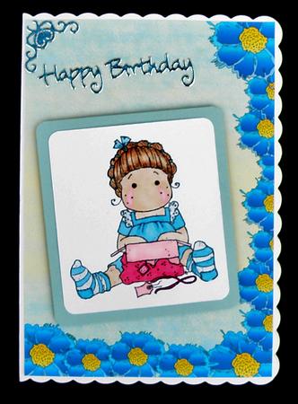 2 Tone Blue Daisy Backing Sheet 2 by Suzi Cooper