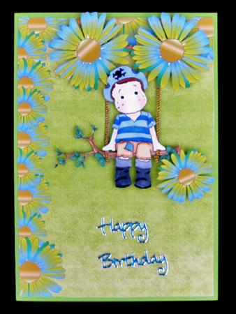 Yellow and Blue Daisy Backing Sheet by Suzi Cooper