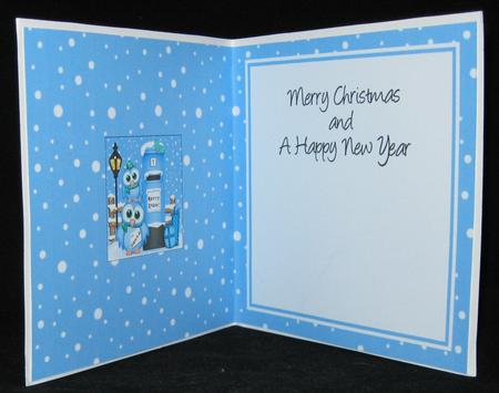 Xmas Owls N Postbox Matching Insert Square Landscape by Suzi Cooper