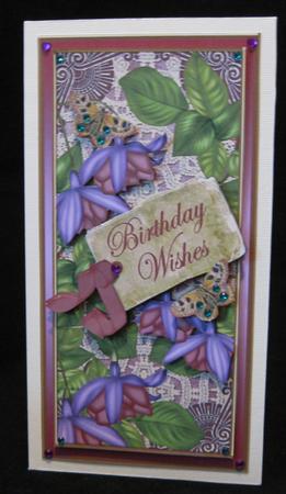 Plum Fushsia Birthday Wishes Dl Topdown Topper by Suzi Cooper