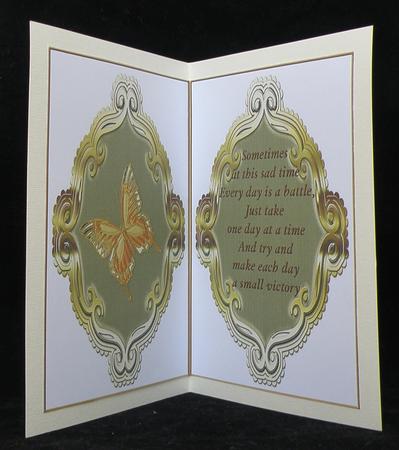 Insert for Gold Sympathy Card with Butterfly by Suzi Cooper