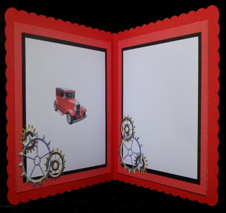 Insert Classic Car -red Square by Suzi Cooper