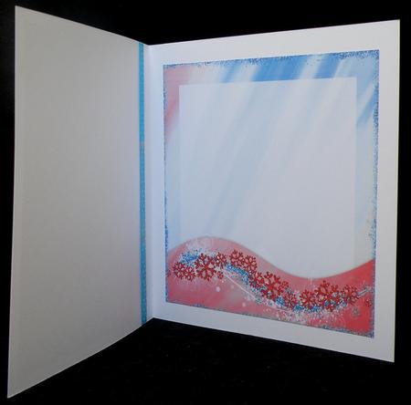 Dog & Cat Playing 8x8 Christmas Insert & Tags - Red & Blue by Suzi Cooper