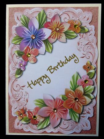 Beautiful Origami Flowers Topper & Plaque by Suzi Cooper