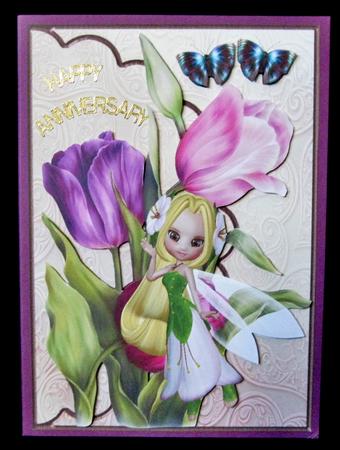 Envelop Vintage Tulips and Fairy by Suzi Cooper