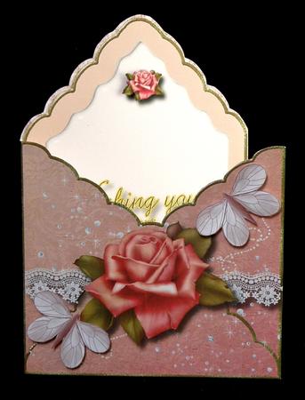 Roses Scalloped Envelope Card Kit by Suzi Cooper