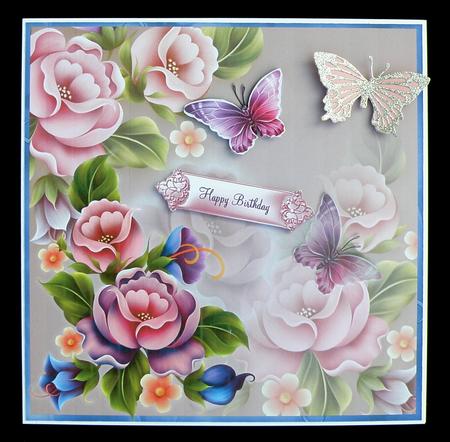 Floral Reflections 8x8 Card Topper by Suzi Cooper