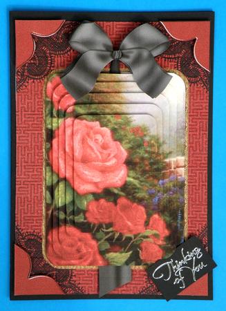 Red Roses A4 Decoupage Card Front Kit by Suzi Cooper