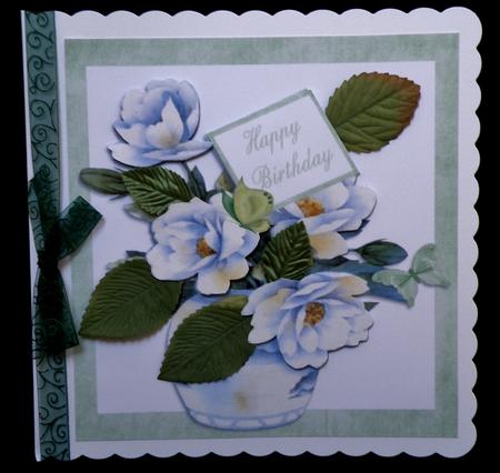 A Vase of White Peonies Quick Card by Suzi Cooper