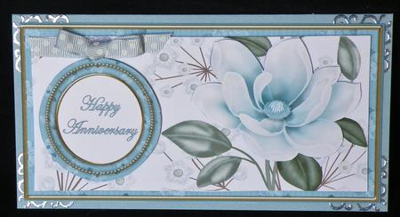 Dteal Magnolia Happy Anniversary Dl Decoupage Topper by Suzi Cooper