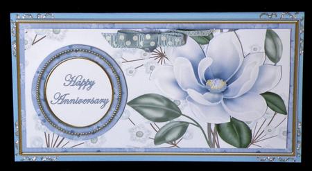 Pblue Magnolia Happy Anniversary Dl Decoupage Topper by Suzi Cooper