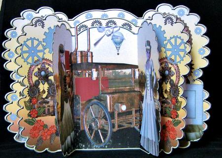 Scalloped Layered Gatefold - Steampunk by the River by Suzi Cooper