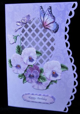 Pansies and Butterflies Scalloped Edge Mini Kit by Suzi Cooper