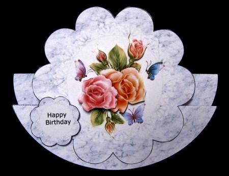 Rosy Glow Roses Rocker Card by Suzi Cooper