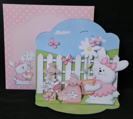 3D Little Bunny's Flower Pop Up Front Card Kit by Suzi Cooper
