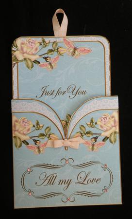Pink Turq Butterfly All My Love Vintage Pocket Pull Card Kit by Suzi Cooper