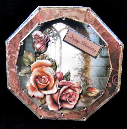 Autumn Rose Octagon Card Mini Kit by Suzi Cooper