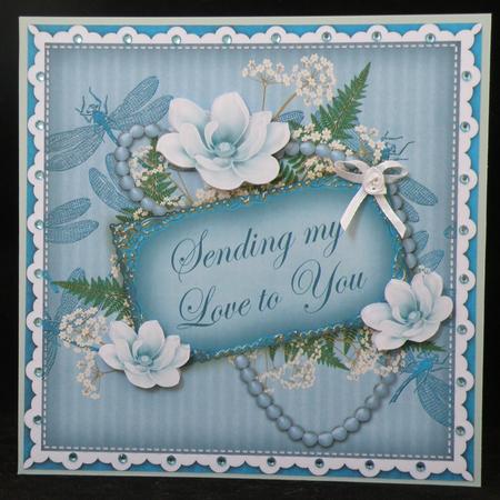 Teal Magnolia Sending Love 8in Vintage Decoupage Topper by Suzi Cooper