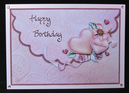 Hearts and Flowers Envelope Card with Decoupage by Suzi Cooper