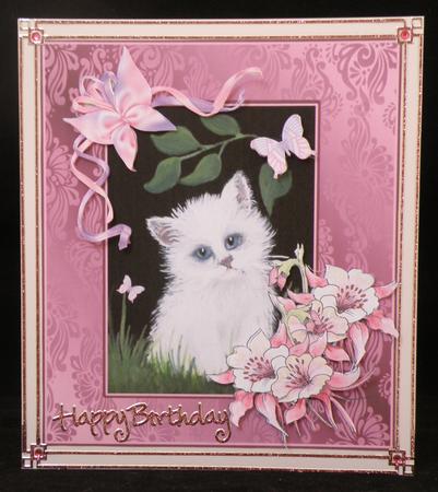 Kitten and Butterflies Decoupage Sheet by Suzi Cooper