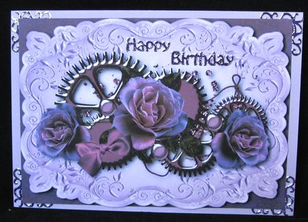 Steampunk Cogs & Purple Roses + Extra Plaque by Suzi Cooper