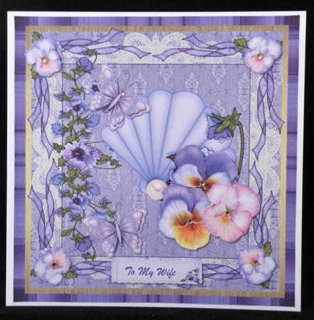 Beautiful Pansys and Butterflys on a Pearl Shell by Suzi Cooper
