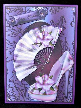Pink Hibiscus Shoes and Fan Topper by Suzi Cooper