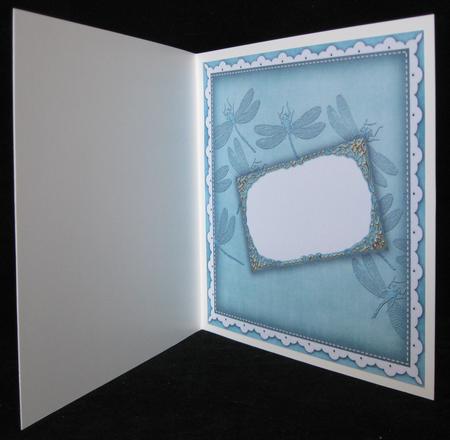 Dteal Dragonfly 8inch Orchid Card Insert Panel by Suzi Cooper