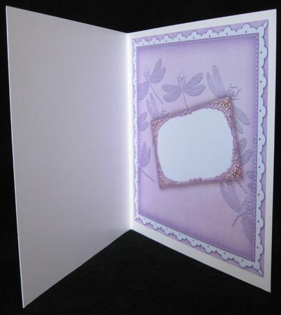 Lilac Dragonfly 8inch Orchid Card Insert Panel by Suzi Cooper