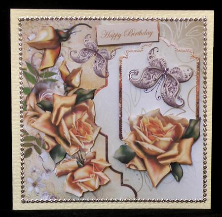 Yellow Rose's Card Front with Topper by Suzi Cooper