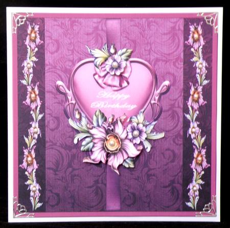 Heart and Flowers, Happy Birthday by Suzi Cooper
