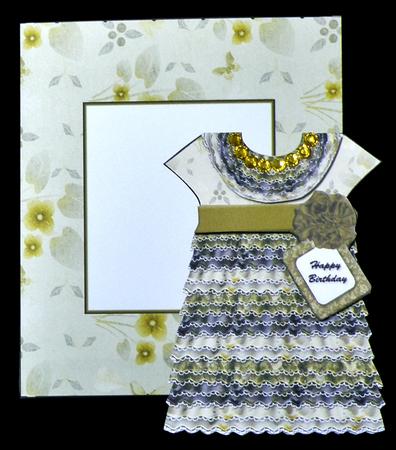 Frilly Green Dress Card & Envelope by Suzi Cooper