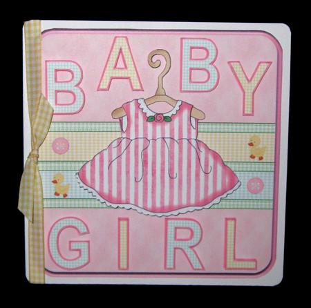 Pink Baby Girl 6x6ins Card Front by Suzi Cooper