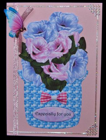 Flowerpot with Blossoms and Butterflie by Suzi Cooper