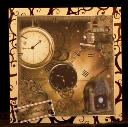 Masculine Steampunk Junk Card Topper by Suzi Cooper