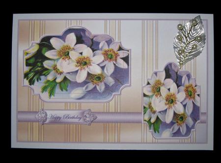 White Easter Flowers Card Front with Toppers by Suzi Cooper