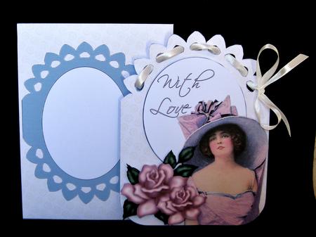 Ribbon Top Card - Lady with Hat by Suzi Cooper