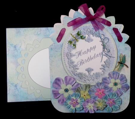 Ribbon Top Card - Silk Flowers by Suzi Cooper