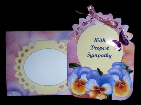 Ribbon Top Card - Pansy Sympathy by Suzi Cooper