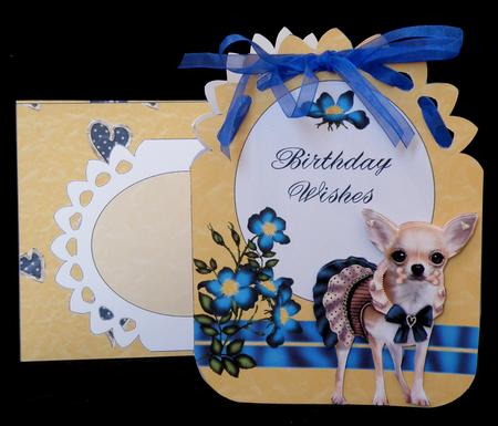 Ribbon Top Card - Little Dog by Suzi Cooper